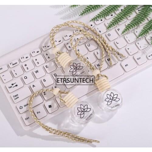 100pcs Empty DIY Car Hang Perfume Container,Charming Glass Hang Pendant Decorations,Creative Essential Oil Packing Bottle F3735