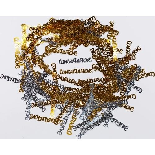 15g Gold Silver Congratulations Foil Confetti Table Scatters PVC Birthday Wedding Party Anniversary Event Decorations Sprinkles
