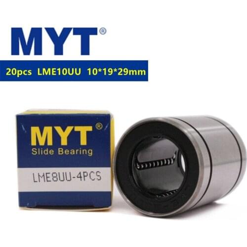 20pcs MYT high precision LME10UU 10*19*29 mm Linear Motion Ball Bearings europe standard Linear Bushing for 3d printer cnc parts