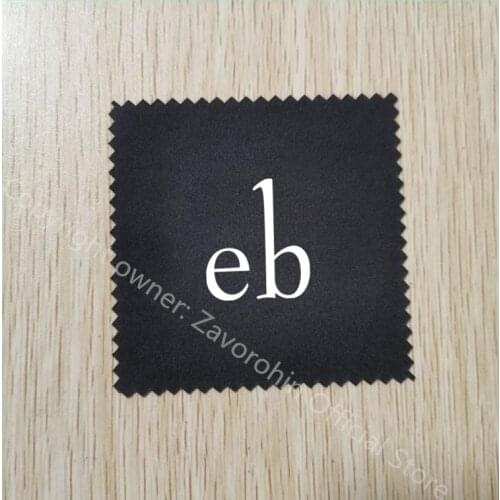 Custom Logo 200pcs 8x8cm Black Jewelry Polishing Cleaning Cloth Printed With White Logo Individual Wrapped Ship Via Express