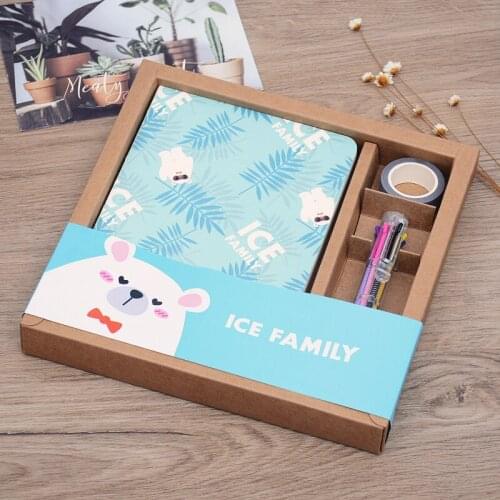 2021 notebook cute creative hand ledger gift box set gift bag student notebook