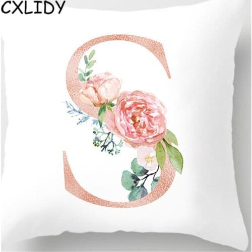 26 English Alphabet Pattern Home Cushion Cover Sofa Pillowcase TEAM BRIDE TO BE Party Decoration Room Supplies DIY aa116