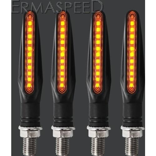 4Pcs Motorcycle Turn Signals LED ABS Plastic Amber Flasher Stop Signal Light Blinker Indicator for Motorcycle Motorbike Scooter