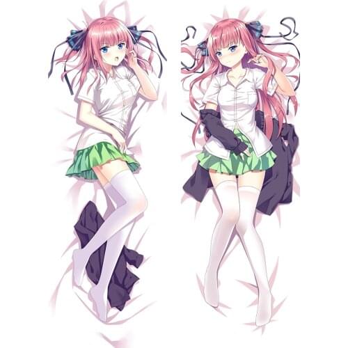 Anime Go-Toubun no Hanayome Nakano Nino Dakimakura Hugging Body Pillow Case DIY Cushion Pillow Cover