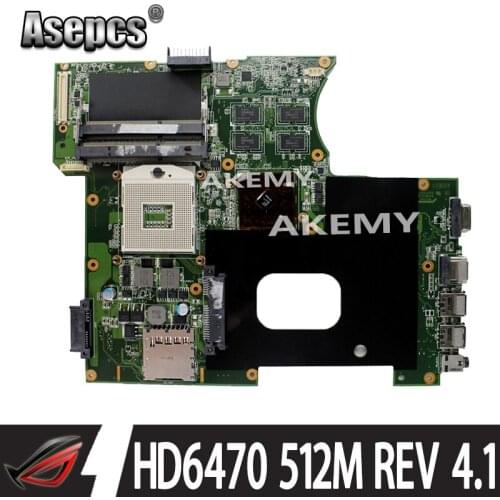 Asepcs K42JY Laptop motherboard DDR3 For Asus A40J K42JZ K42JB K42JY X42J Laptop Mainboa 100% tested intact REV: 4.1 HD6470 512M