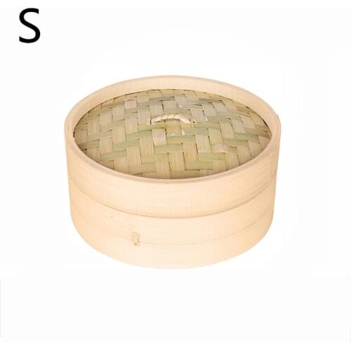 Bamboo Steamer With Cover Fish Rice Vegetable Snack Steaming Basket Kitchen Ooking Steamer Heating Cookware Dropship