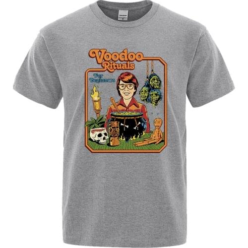Voodoo Rituals for Beginners Comics Print Tshirt Male Fashion Oversize T-Shirt Summer Casual Tee Clothes Fashion Loose Men Tops