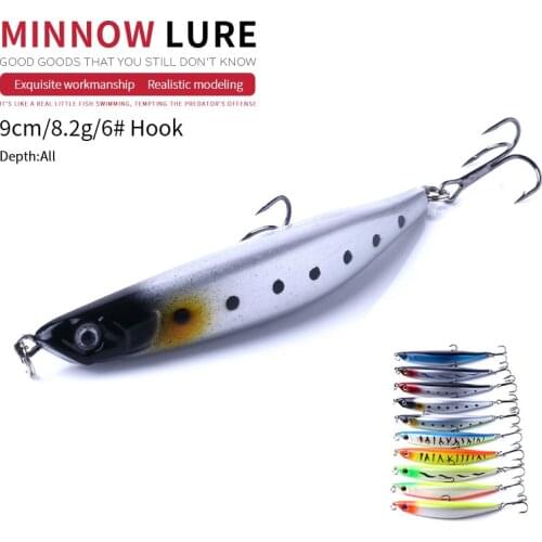 HENGJIA 1pcs Hard Fishing Minnow 9cm 8g bent minnow hard Floating Lures connibate Bait Swimbait Fishing Tackle