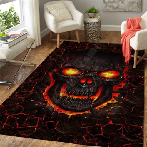 Skull carpet Square Anti-Skid Area Floor Mat 3D Rug Non-slip Mat Dining Room Living Room Soft Bedroom Carpet style-03