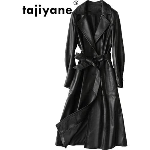 Real Genuine Leather Jacket Women Tops 2020 Autumn Winter Coat Women Windbreaker Sheepskin Jacket Korean Trench Long Coat ZT383