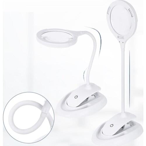 3X 8X Magnifier Illuminated Desk Table Magnifier Led Lamp Magnifying Glass Rechargeable Magnifier With Light For Crafts Hobbies
