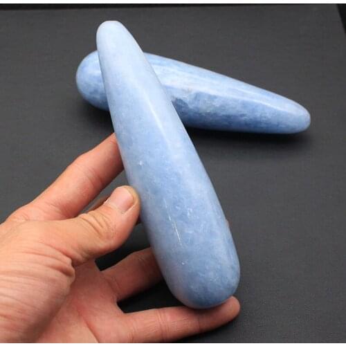 Natural crystal bluestone massage stick