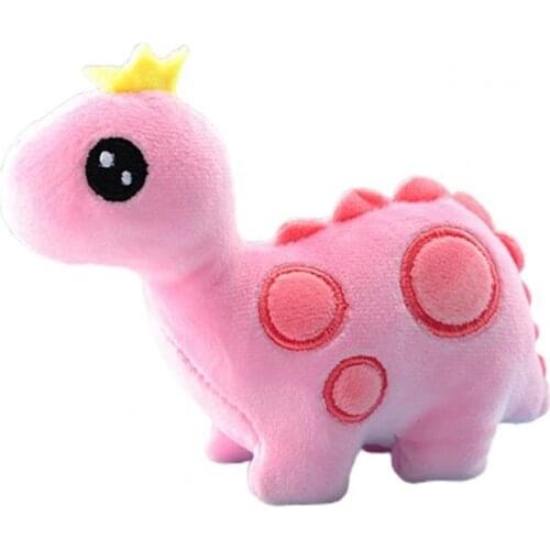 Mini Cute Cartoon Crown Dinosaur Soft Comfortable Plush Doll Hanging Toy Bag Pendant For Girls Children Gift Bedroom Ornaments