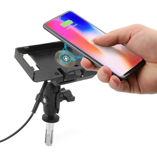 Motorcycle mobile phone holder 2 in 1 wireless/USB fast charger holder For SUZUKI GSXR 600/750 GSXR600 GSXR750 06-12 GSX-R1000