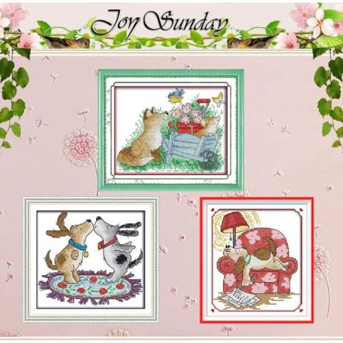 The cute dog Patterns Counted Cross Stitch 11CT 14CT Cross Stitch Set Wholesale animals Cross-stitch Kit Embroidery Needlework