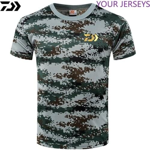 New Fishing T Shirt Fishing Heartbeat T-Shirt Daiwa Fishing Tee Shirt Basic Men Cute Cotton Short Sleeves Camouflage Tshirt