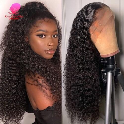 Brazilian Kinky Curly Wig Lace Front Human Hair Wigs 13x4 Preplucked and Bleached Knots Lace Frontal Wig Free Shipping For Women
