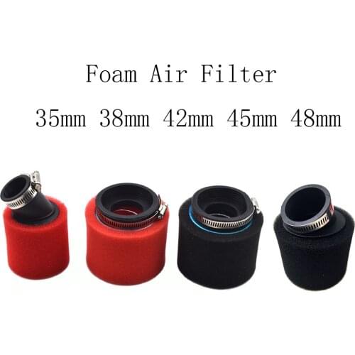 Neck Foam Air Filter 35mm 38mm 42mm 45mm 48mm Sponge Cleaner Moped Scooter Dirt Pit Bike Motorcycle RED Kayo BSE