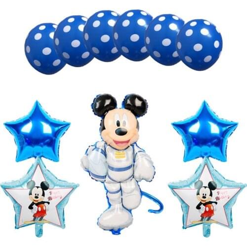 1 Set Minnie Mickey Mouse Aluminum Foil Balloons Polka Dot Round Latex Balloon Birthday Party Decoration Baby Shower Kid Toy