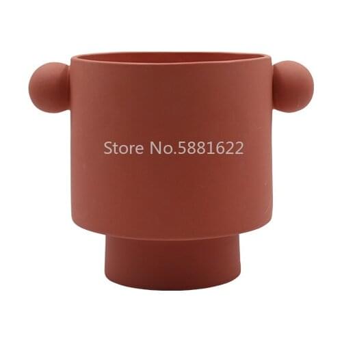 Nordic Handmade Simple Vase Flower Flower Arrangement Flower Pot Pink Ceramic Flower Creative Design Decorative Ornaments