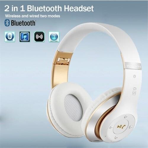Foldable Wireless 5.0 bluetooth headset 3D HIFI Wired Music Stereo Helmets Game Headphones With Mic Support TF FM 3.5mm Cable