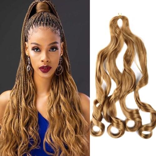 Full Star Knotless Spiral Curls Crochet Braids Loose Wave Braiding Hair Bulk Synthetic Hair Black Brown Pre Stretched Curly