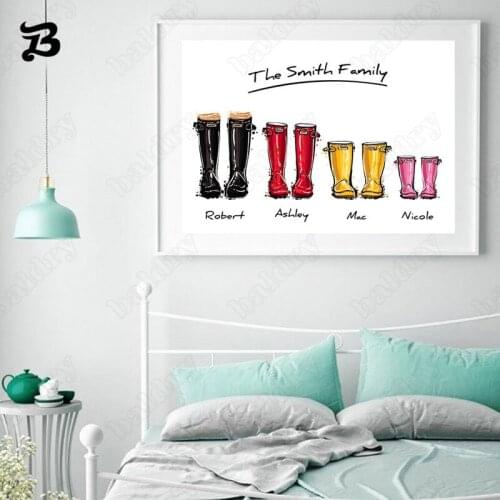 Warm Family Canvas Poster Wall Art Canvas Painting Colorful and Kind of Shoes Wall Pictures for Living Room Bedroom Home Decor