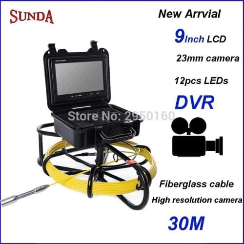Articulating snake video endoscope camera Mini Inspection Camera for Drain Sewer Video Inspection 9inch monitor 23mm camera dvr