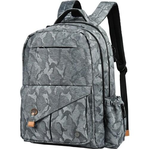 CAI Backpack Mummy Daddy Camouflage Diaper Mother Back Bag Zipper Men Women Travel Bags Multi-Function Anti-Theft High Capacity