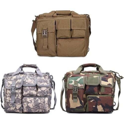 Military Laptop Bag Waterproof Oxford Outdoor Shoulder Bag Tactical Backpack Camouflage Belt Camping Storage Sports Pack