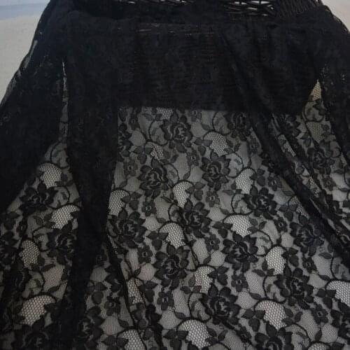 1meter High Quality Black Tulle Lace Fabric DIY Clothes Guipure Patchwork Embroidery Lace Fabric for Dress