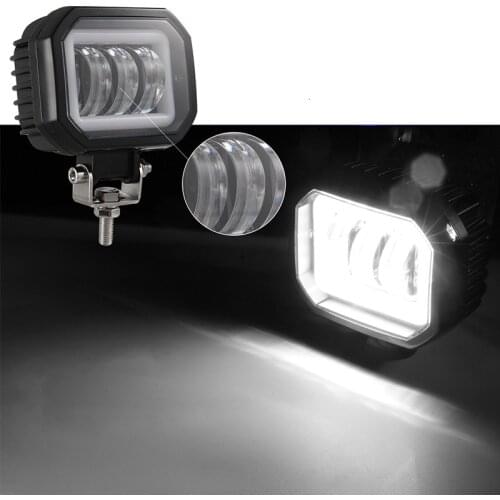 1Pc LED Driving Daytime Off Road Light 7D 3''/4" Led Motorcycle Headlamp Halo Jeeps ATV 12V 24V SUV Fog Lamp Worklight Beams