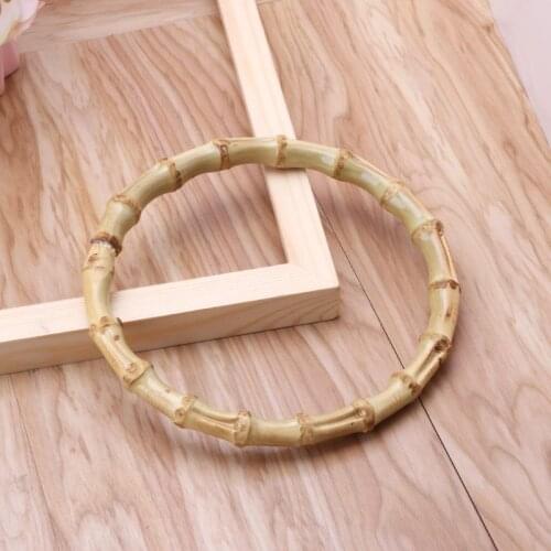 1 x Round Bamboo Bag Handle for Handcrafted Handbag DIY Bags Accessories Good Quality 13x13cm