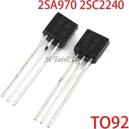 100pcs 2SA970 2SC2240 TO92 (50PCS* A970 +50PCS* C2240 ) TO-92 Bipolar Transistors - BJT NPN new and original