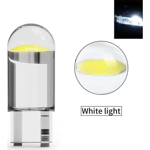 2pcs T10 W5W Cob Glass Car Light Bulb 6000K White Auto Dome DRL Lamp Red Blue Style Plate Read Yellow License 12V A9B9