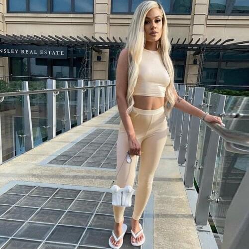 2021 Breathable Sportswear Gym Clothes Fitness New Female Tights Wear Summer High Waist Yoga Sets Solid Slim Sportsuit For Women