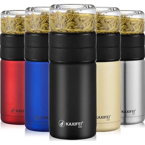 600ML My Water Bottle With Tea Infuser Glass Tumbler Stainless Steel Filter Portable Sport Leak Proof Drinking Water For Bottles