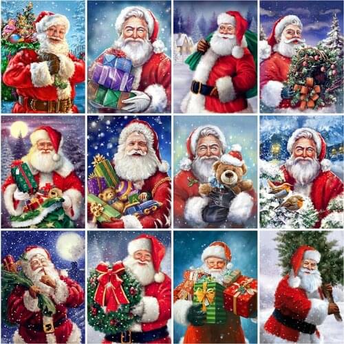 Diy 5d Full Diamond Painting Cartoon Embroidery Square Round Drill Santa Claus Mosaic Cross Stitch Handmade Art Hobby Gift