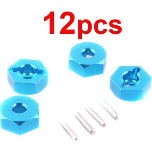 Free Shipping 12pcs HSP 1/10 Upgrade spare parts RC Car wheel nuts Aluminium Hex nuts adapter with pins 102042 (02100) 02134