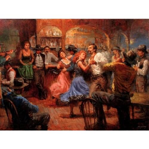 JMINE Div 5D Cowboys Dancing Dance Full Diamond Painting cross stitch kits art High Quality Portrait 3D paint by diamonds
