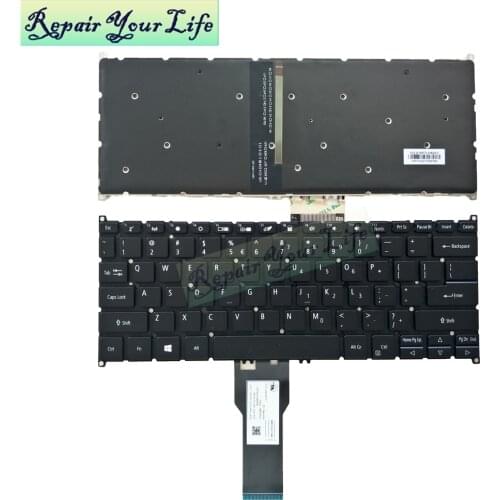 US English laptop keyboard for Acer SPIN 5 SP513 51 52 53 SP513-52N SF114-32 NKI1313048 ACM16P Backlit black factory wholesale