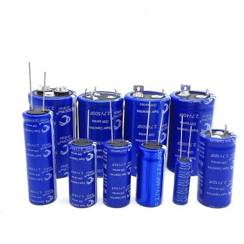 Super Capacitors 2.7V Series 10F 40F 50F 60F 100F 120F 360F 400F 500F 2.7V capacitors