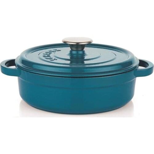 Schafer Guss Chef Cast Flat Cookware 24 cm 2 Pieces Blue