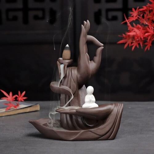 Smoke Waterfall Backflow Incense Burner Creative Home Decor Incense Holder Portable Resin Censer Mountain River Handicrafts