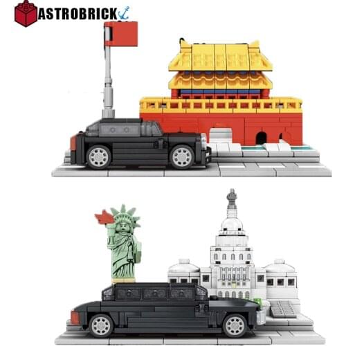 World Architecture the Statue of Liberty Capitol Building Blocks Bricks 3D Model Set Classic Street View Toys For Children Gifts