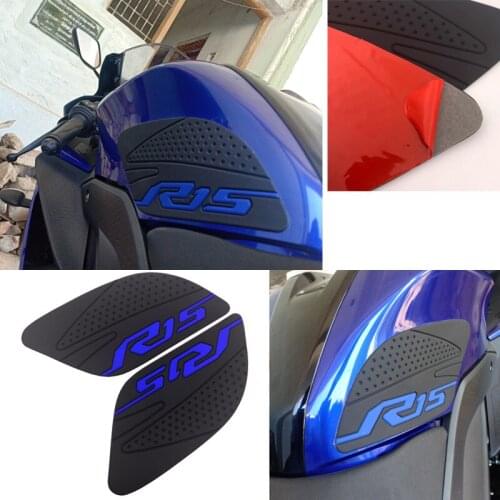 Motorcycle fuel tank side knee protector rubber applique for YAMAHA YZF-R15 YZF R15 YZFR15 2017 2018