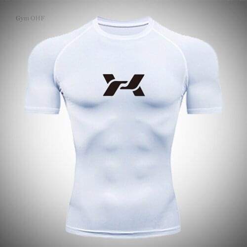 Mens Sports T-Shirt Outdoor Jogging Football T-Shirt Gym Sports Fast Drying Clothes Stretch Bodybuilding Gymnastics Clothes MMA