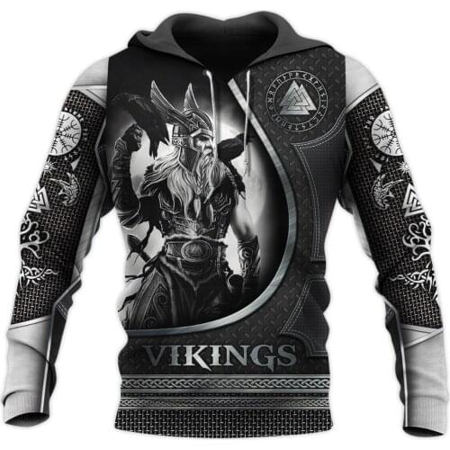 Vikings Tattoo 3D Full Printed Mens Hoodie Fashion Sweatshirt Unisex Casual Zip Jacket Tracksuits DY94