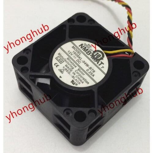 NMB-MAT 1608KL-04W-B79 LB8 DC 12V 0.25A 40x40x20mm 3-wire Server Cooling Fan