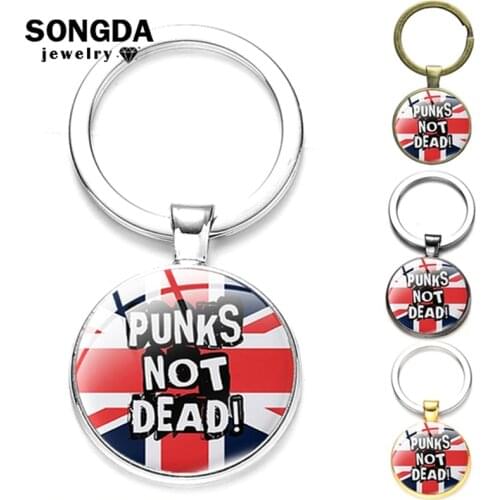 SONGDA Punk Old School Vinyl Keychain DJ DISCO SOUL Musical Lover Glass Round Pendant Keyring Holder Fans Jewelry Birthday Gifts